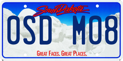 SD license plate 0SDM08