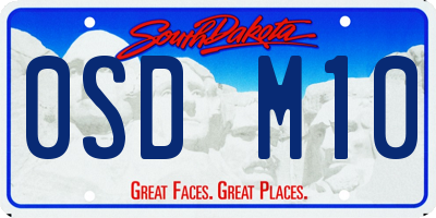 SD license plate 0SDM10