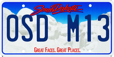SD license plate 0SDM13