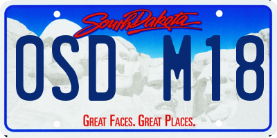 SD license plate 0SDM18