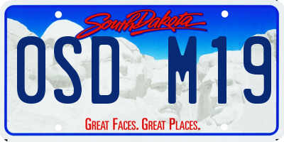 SD license plate 0SDM19
