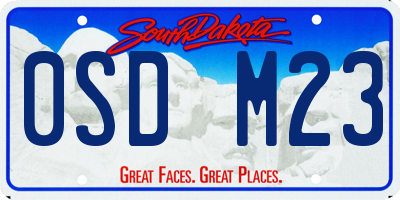 SD license plate 0SDM23