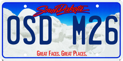 SD license plate 0SDM26
