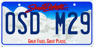 SD license plate 0SDM29