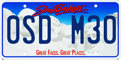 SD license plate 0SDM30