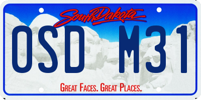 SD license plate 0SDM31
