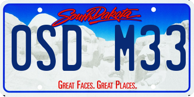 SD license plate 0SDM33