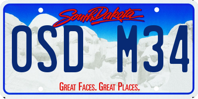 SD license plate 0SDM34