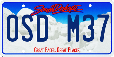 SD license plate 0SDM37