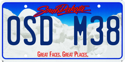 SD license plate 0SDM38