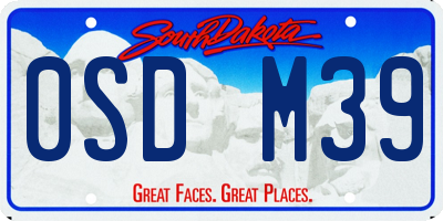 SD license plate 0SDM39