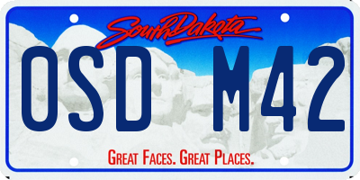 SD license plate 0SDM42