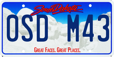 SD license plate 0SDM43