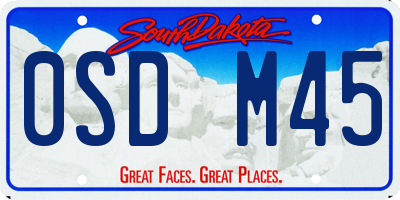 SD license plate 0SDM45