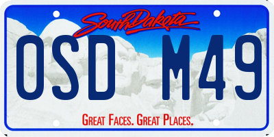 SD license plate 0SDM49