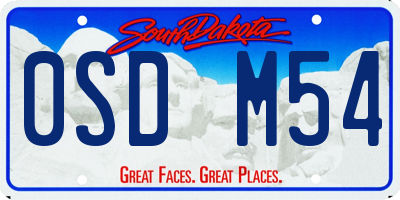 SD license plate 0SDM54