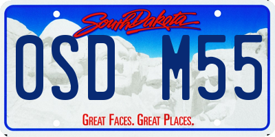 SD license plate 0SDM55