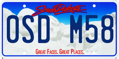 SD license plate 0SDM58