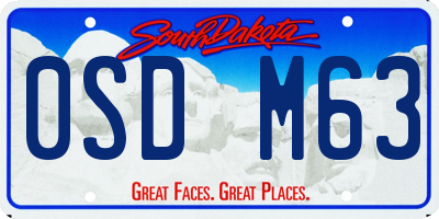 SD license plate 0SDM63