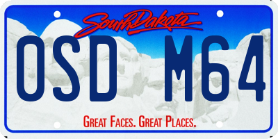 SD license plate 0SDM64