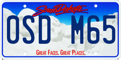 SD license plate 0SDM65