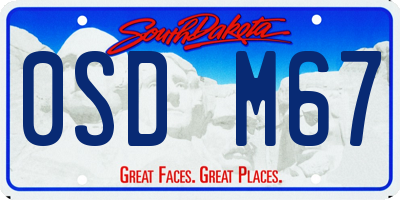 SD license plate 0SDM67