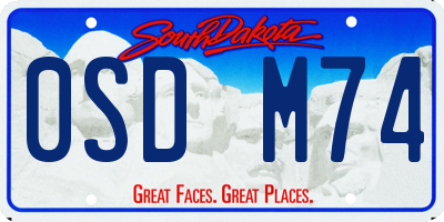 SD license plate 0SDM74