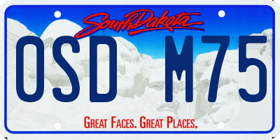 SD license plate 0SDM75