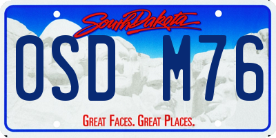 SD license plate 0SDM76
