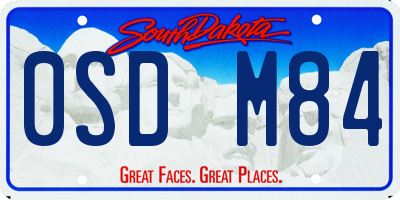 SD license plate 0SDM84