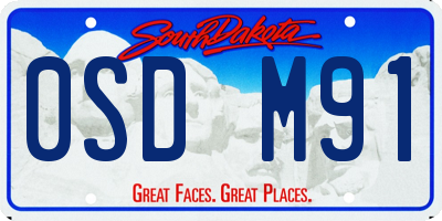 SD license plate 0SDM91
