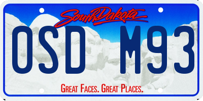 SD license plate 0SDM93