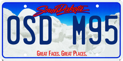 SD license plate 0SDM95