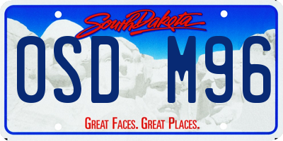 SD license plate 0SDM96