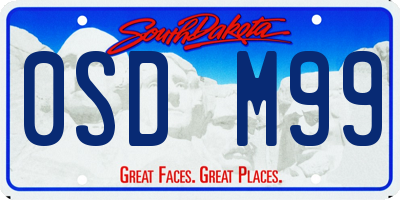 SD license plate 0SDM99