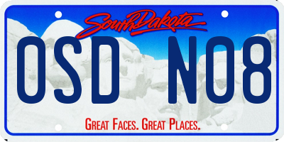 SD license plate 0SDN08