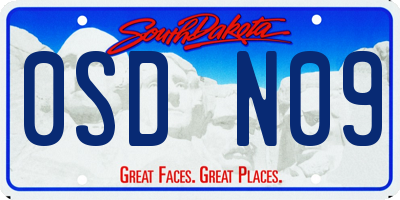 SD license plate 0SDN09