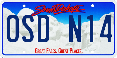 SD license plate 0SDN14