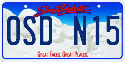 SD license plate 0SDN15
