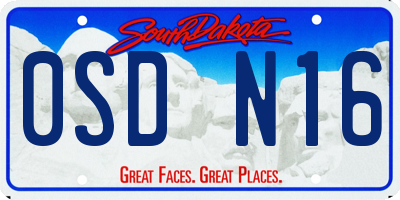 SD license plate 0SDN16