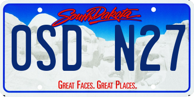 SD license plate 0SDN27