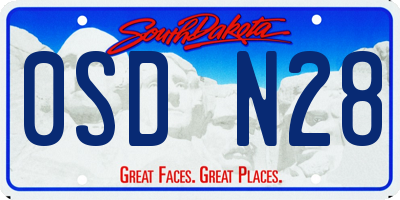 SD license plate 0SDN28
