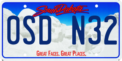 SD license plate 0SDN32
