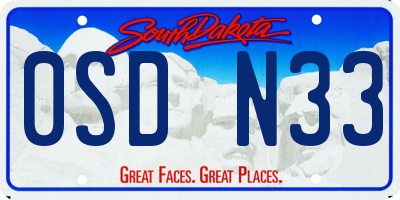 SD license plate 0SDN33