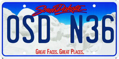 SD license plate 0SDN36