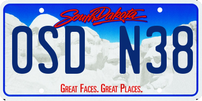 SD license plate 0SDN38