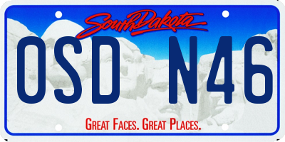 SD license plate 0SDN46