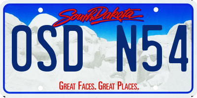 SD license plate 0SDN54