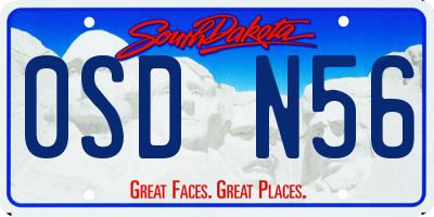 SD license plate 0SDN56