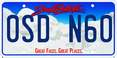 SD license plate 0SDN60